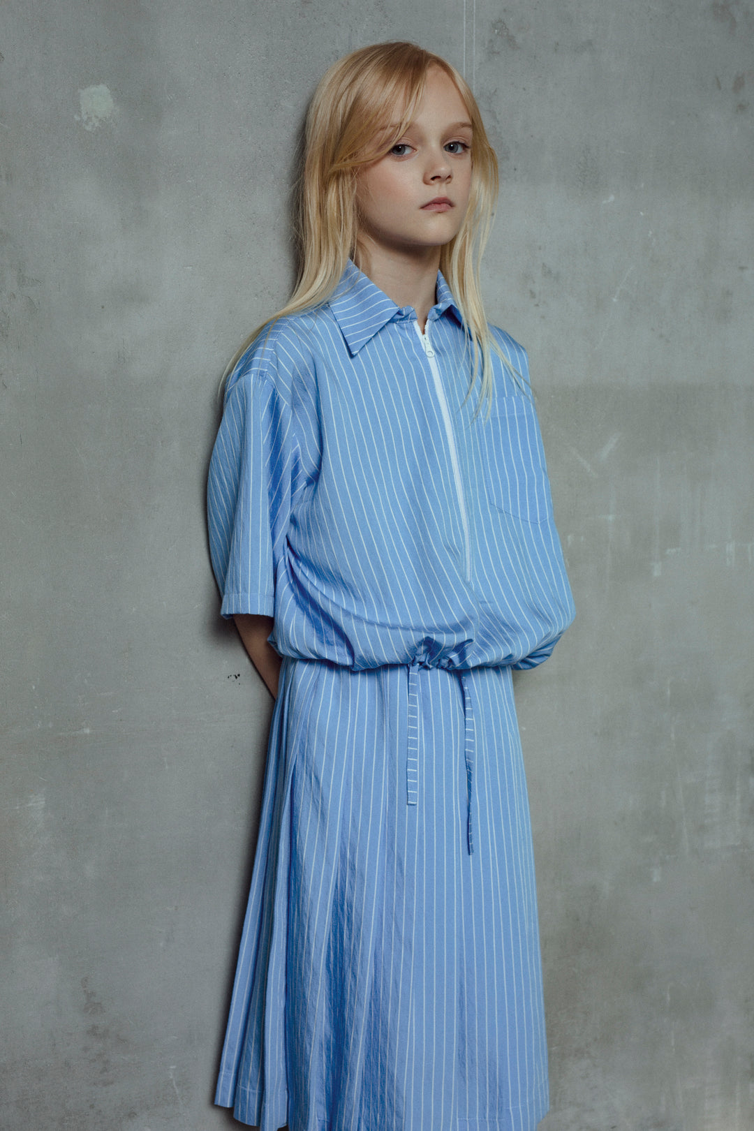 LIZ SHIRT-SKY BLUE SATIN