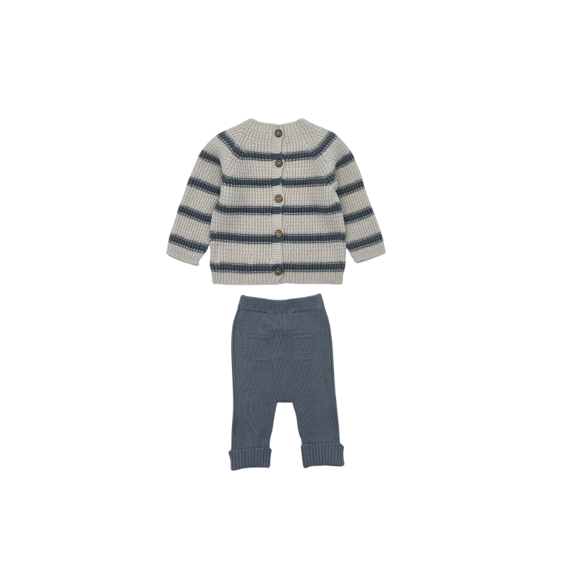 514/513-BOCCHI/COLLINS-KNIT CARDIGAN SET-Ocean