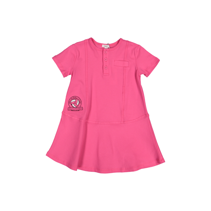 BTSS26011SSD-Volleyball Club Short Sleeve Dress-Hot Pink