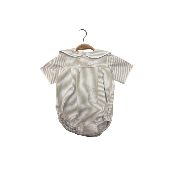 SAILOR ROMPER BEIGE SEERSUCKER