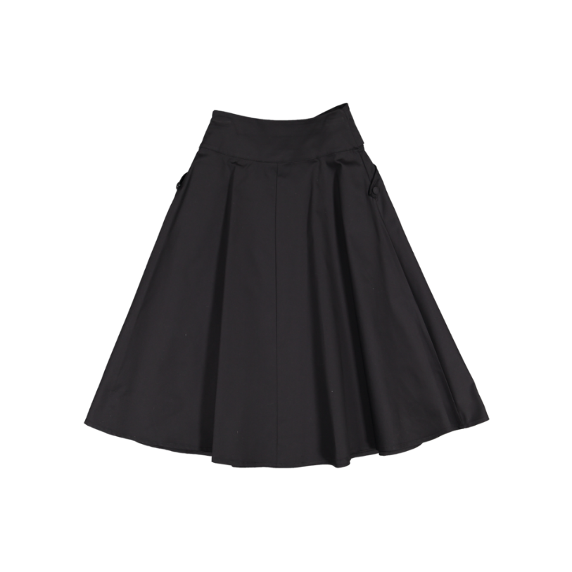 JGSK131-GIRLS GABARDINE SKIRT-BLACK