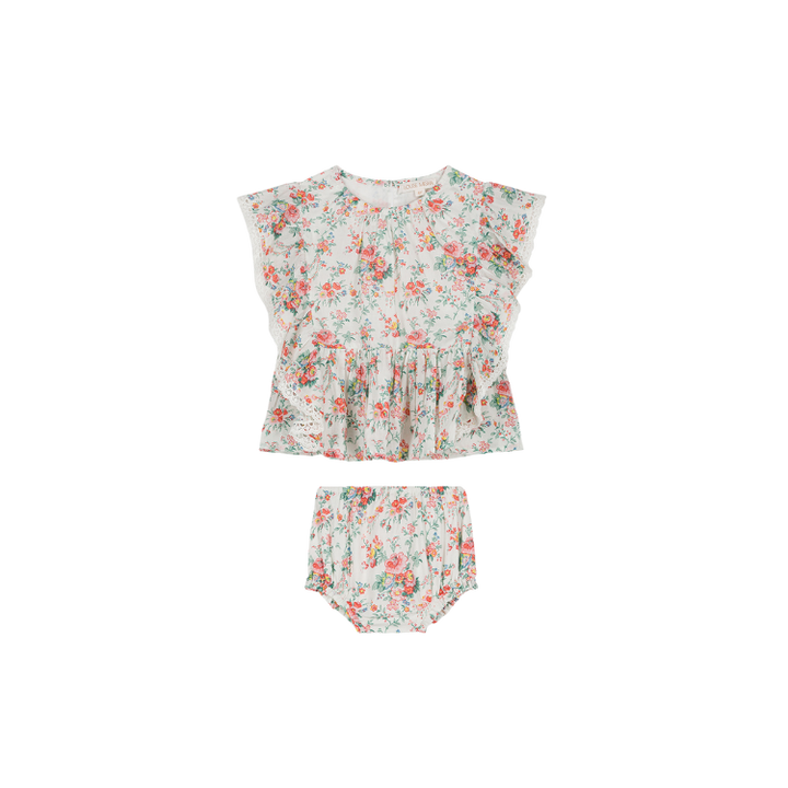 BLOUSE INES/BLOOMER MAUD SET-Cream Rosa Festa