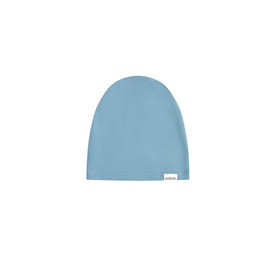 AW208-FOOTIE/HAT BOY IN SNOW PRINT VELOUR - BLUE