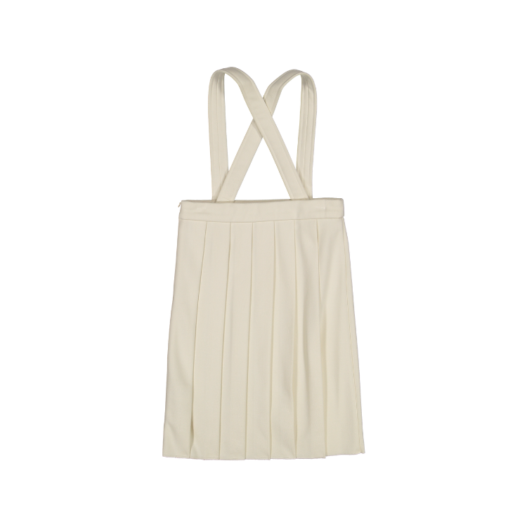 P4358-PLEATED SKIRT WITH SUSPENDERS-IVORY