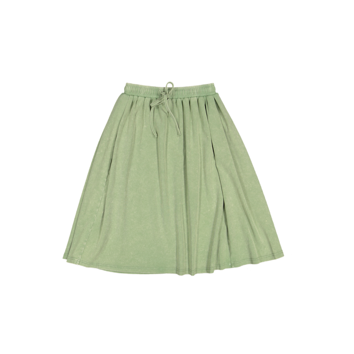BTSS26017SK-Embossed Volleyball High Waisted Soccer Skirt-Green
