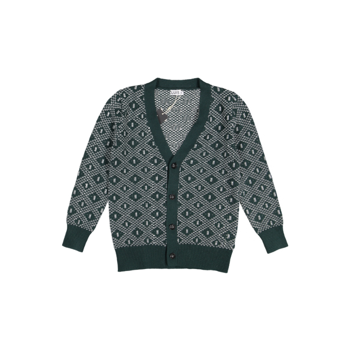 CLARENCE EMBOSSED CARDIGAN-Green