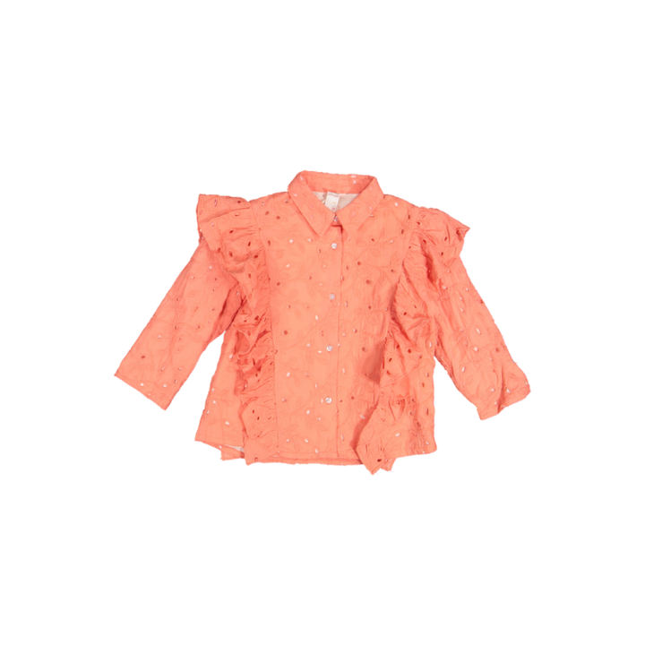 TP221S-BIANCA 3/4 SLEEVES TOP (CUSTOM)-CORAL