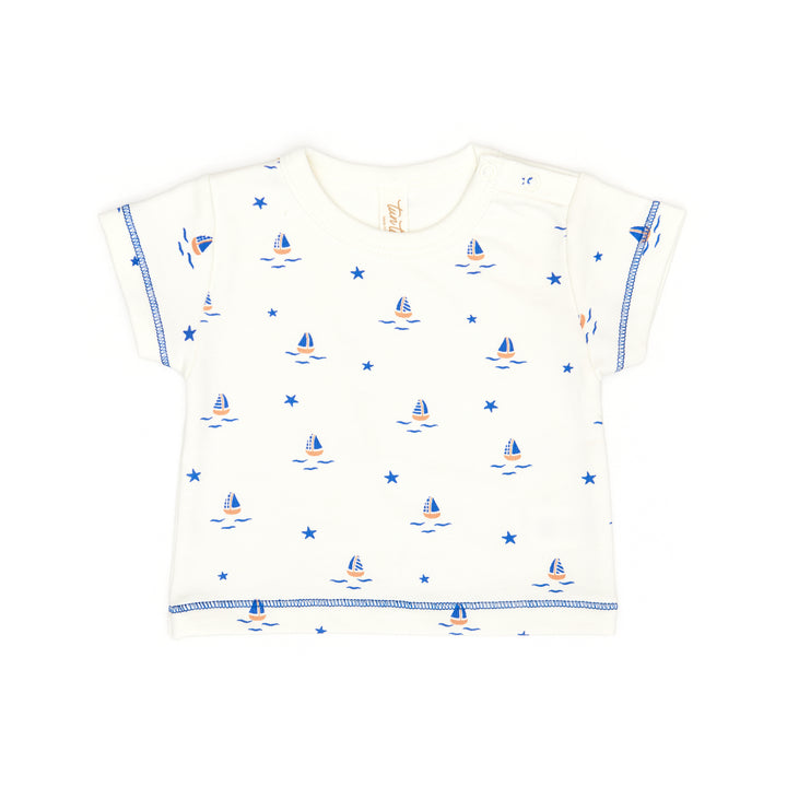 VF003/VF002 terry/top blue shorts-Natural Boats/Blue