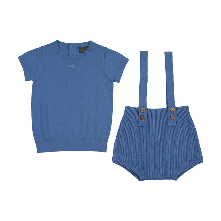 ST1937 VICTOR ROMPER SET - MEDIUM BLUE