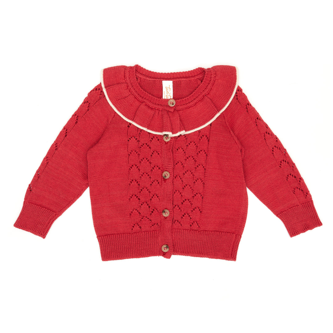 VK009/011 Knitted cardigan/SKIRT SET-ROSA RED