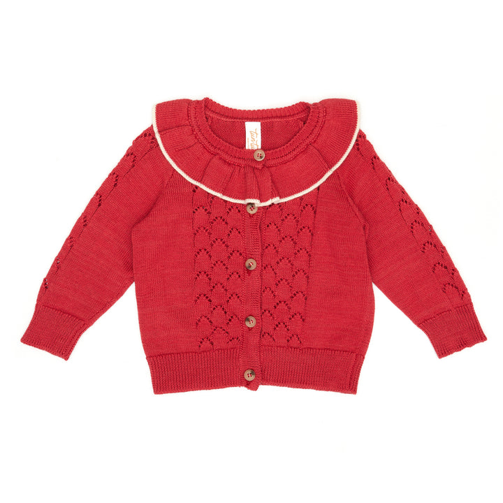 VK009/011 Knitted cardigan/SKIRT SET-ROSA RED