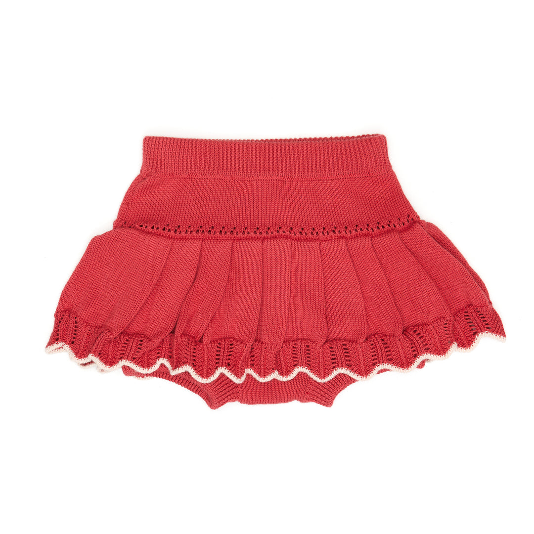 VK009/011 Knitted cardigan/SKIRT SET-ROSA RED