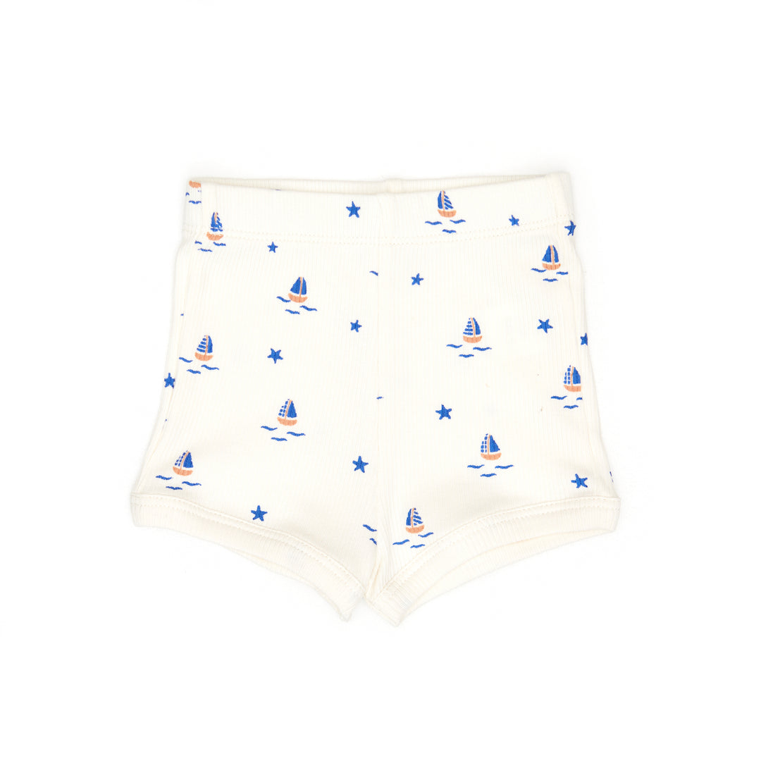 vr005/vroo7 short sleeve top/shorts set-Natural /Blue