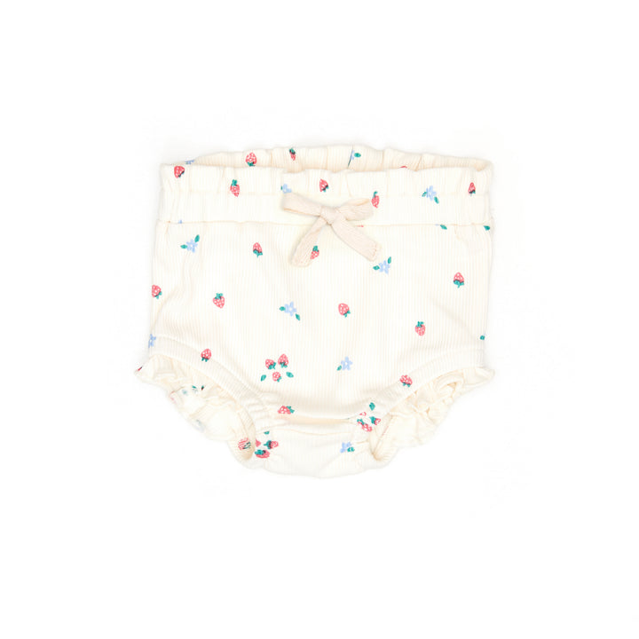 VR006/009 LARA TOP/RUFFLE BLOOMER SET-Natural Strawberries