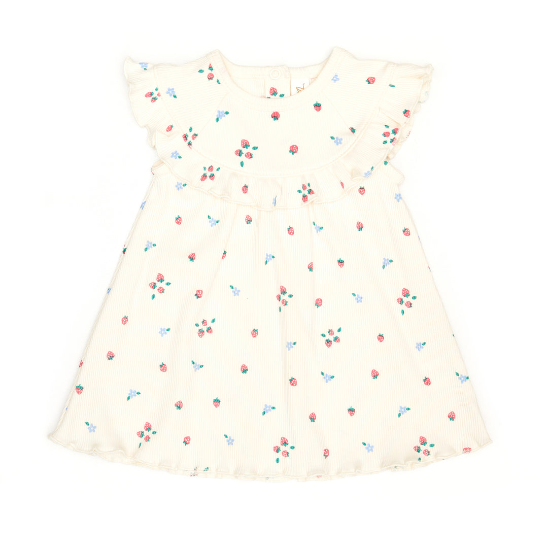 VR010 RUFFLE DRESS-Natural Strawberries