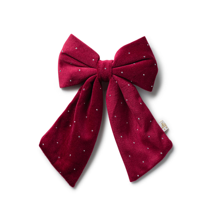 viviec005-Vivienne studded velveteen medium clip-scarlet