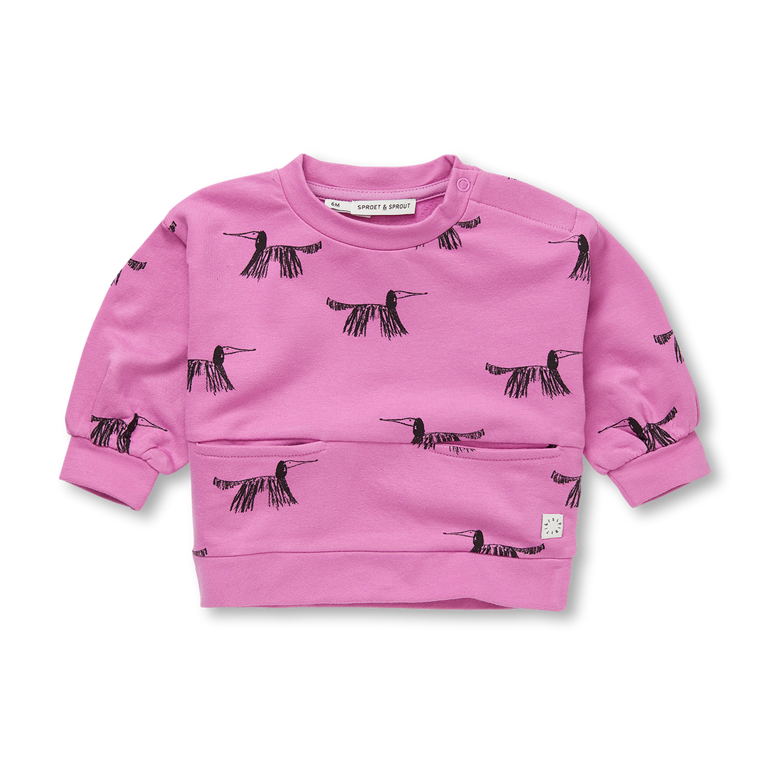 1579-BABY SWEATSHIRT DOGS PRINT PINK-Purple Pink