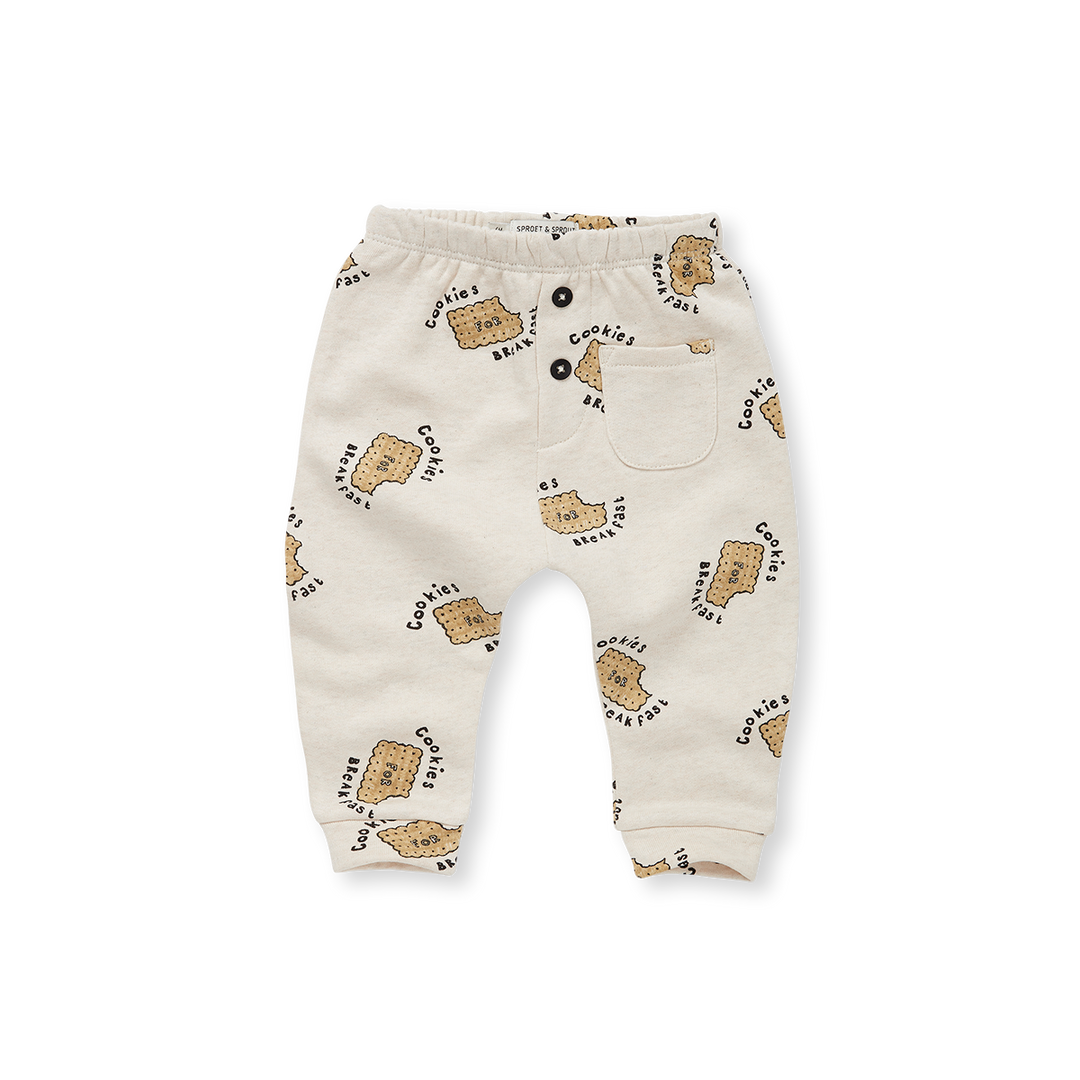 1584-BABY SWEATPANTS COOKIES PRINT-Ivory