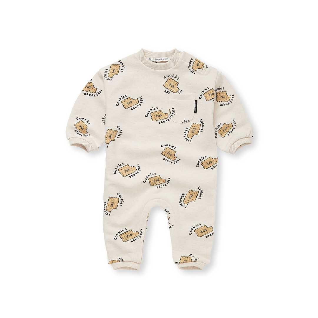 1591-BABY ONESIE COOKIES PRINT-Ivory