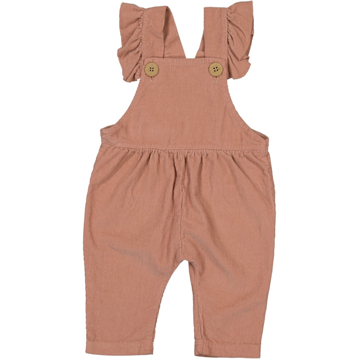 W59488-COURDUROY FRILLY DUNGAREES-Old Pink