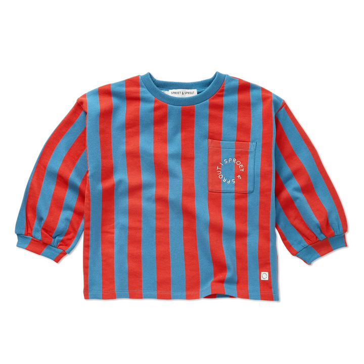 2406 SWEATSHIRT BOXY LS BLOCK STRIPE - CHALKBOARD BLUE
