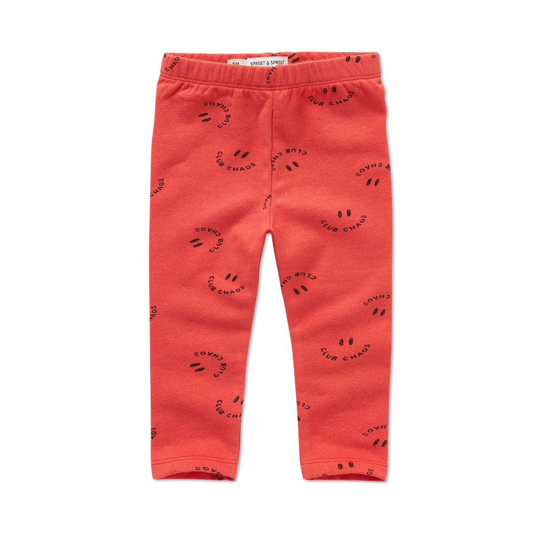 2516 WINTER LEGGING CLUB CHAOS PRINT - VIVID RED