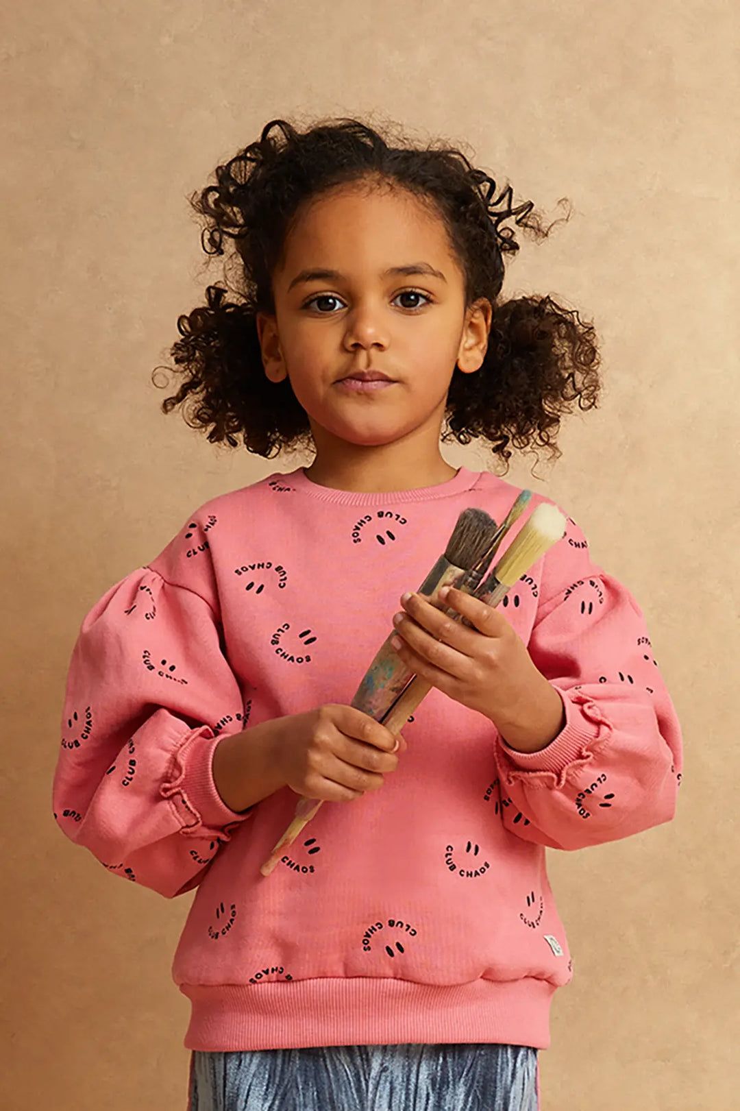 2441 SWEATSHIRT CLUB CHAOS PRINT PINK - BLOOM