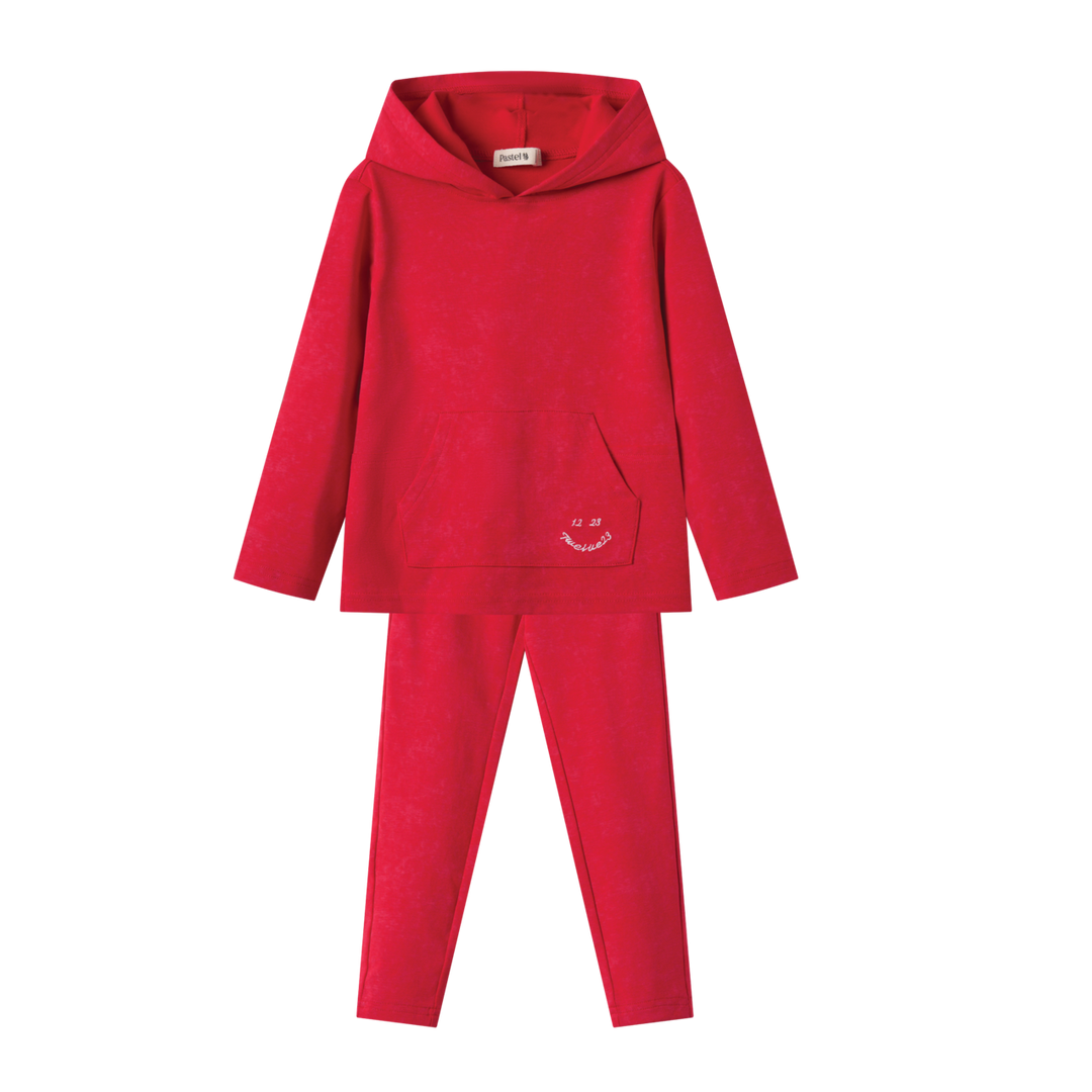 1223 SMILING SWEAT SET-RED