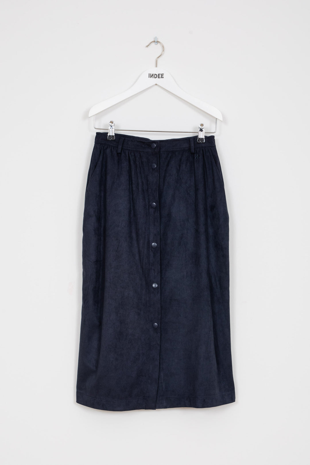 WESTSIDE FAKE SUEDE MIDI SKIRT - NAVY