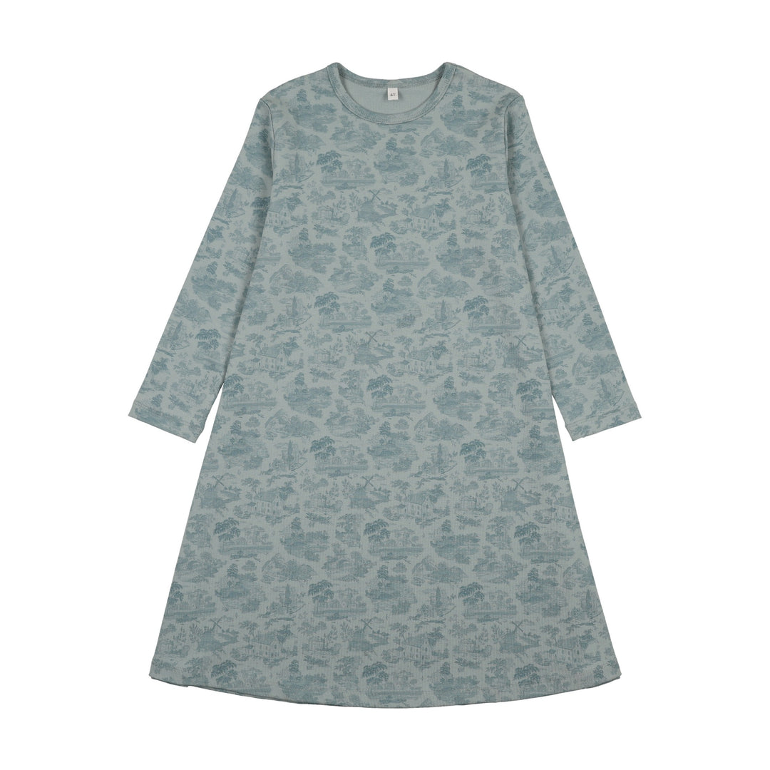 WP260040LN Farmhouse (Toile) Long Nightgown - Blue