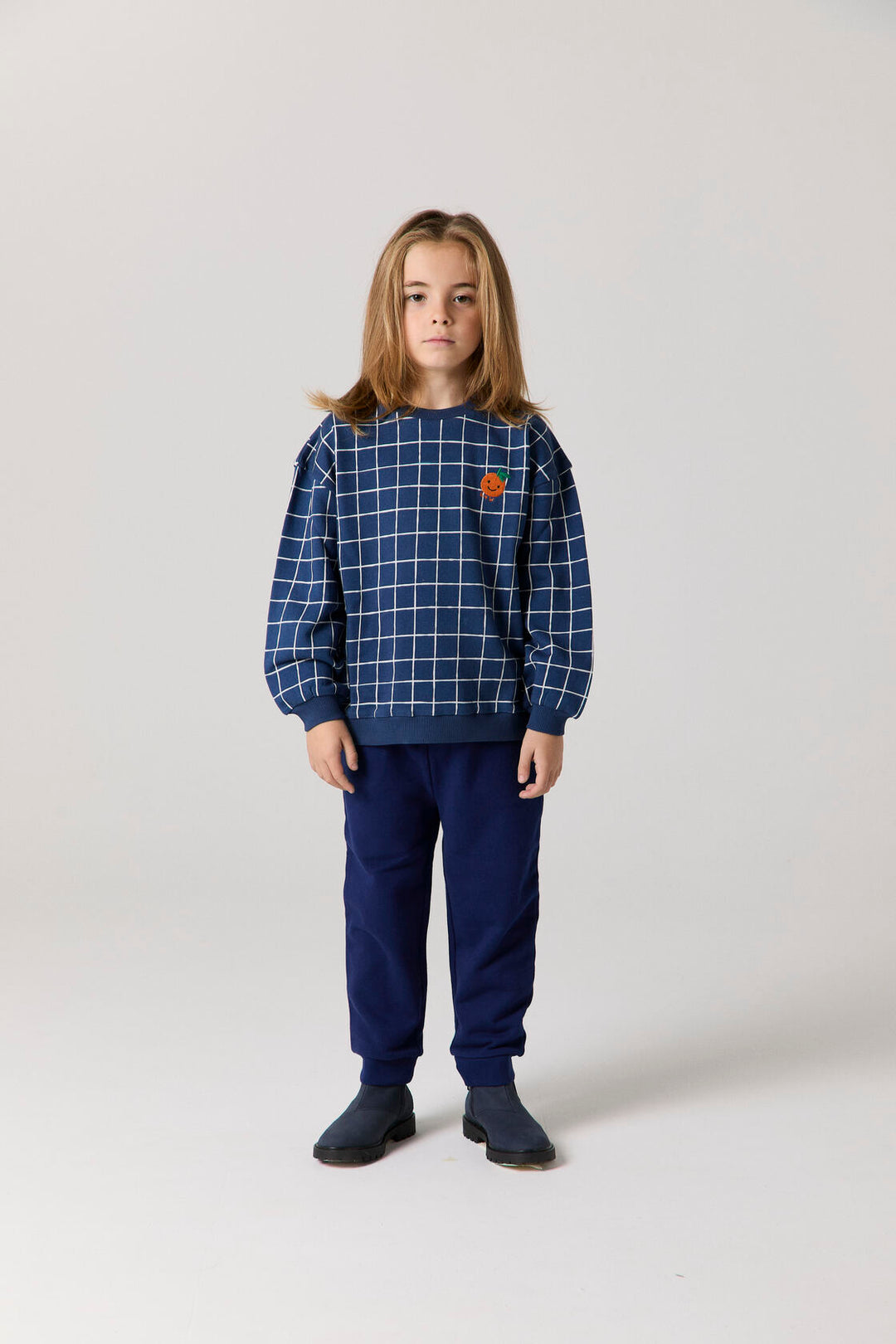 E26209 CHECK SWEATSHIRT - INK CHECK