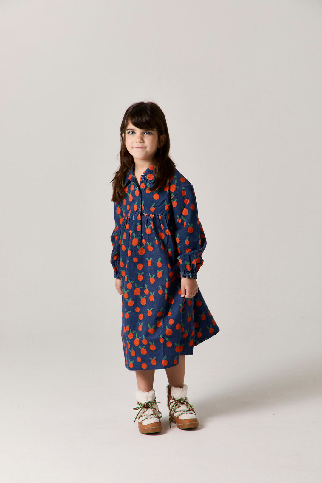 A26215 LOTTE DRESS - NAVY TANGERINE
