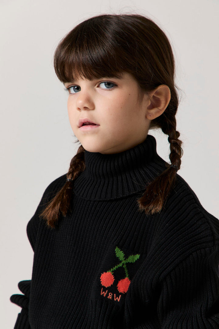 KN26217 TURTLENECK PULLOVER - BLACK