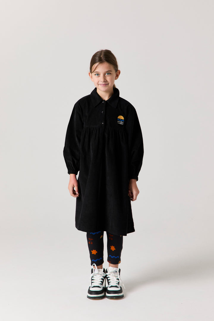 A26215 LOTTE DRESS - BLACK CORDUROY