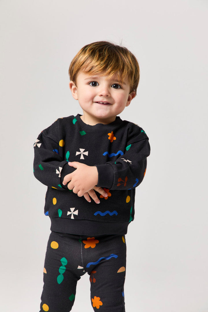 E26209 BABY PRINTED SWEATSHIRT - BLK QUILT