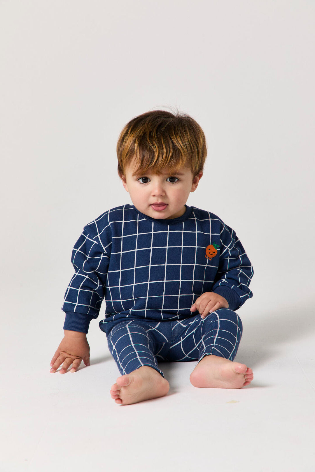 E26209 BABY CHECK SWEATSHIRT - INK CHECK