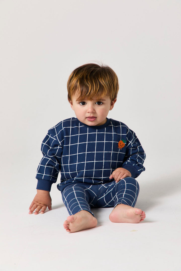E26209 BABY CHECK SWEATSHIRT - INK CHECK