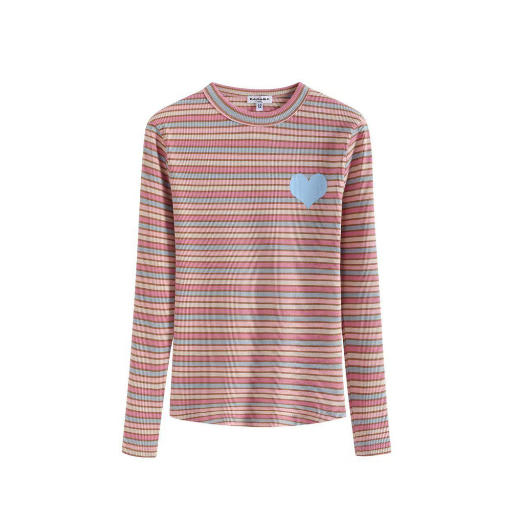 Light Blue Heart Multicolored Tee