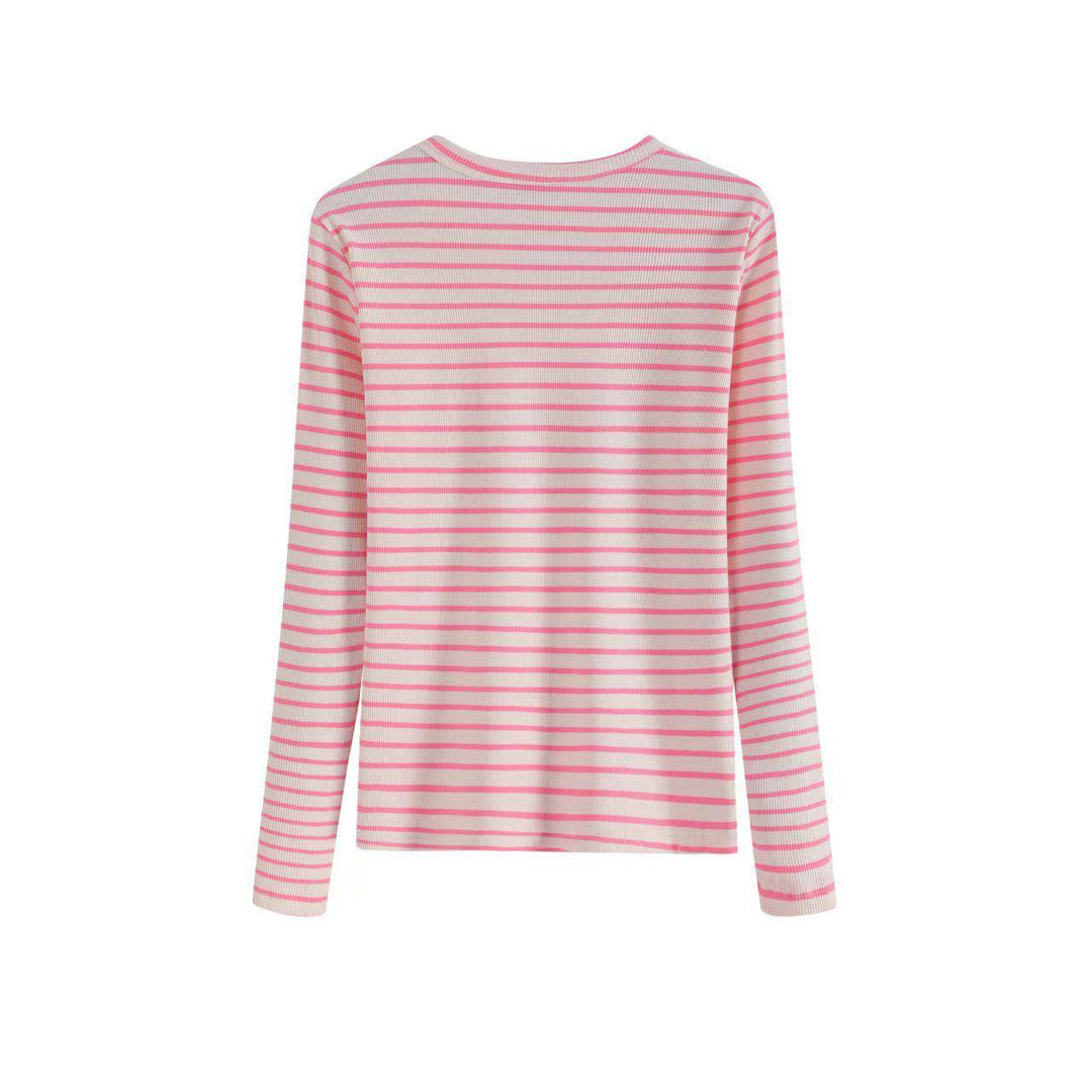 Pink Stripe Smile Tee