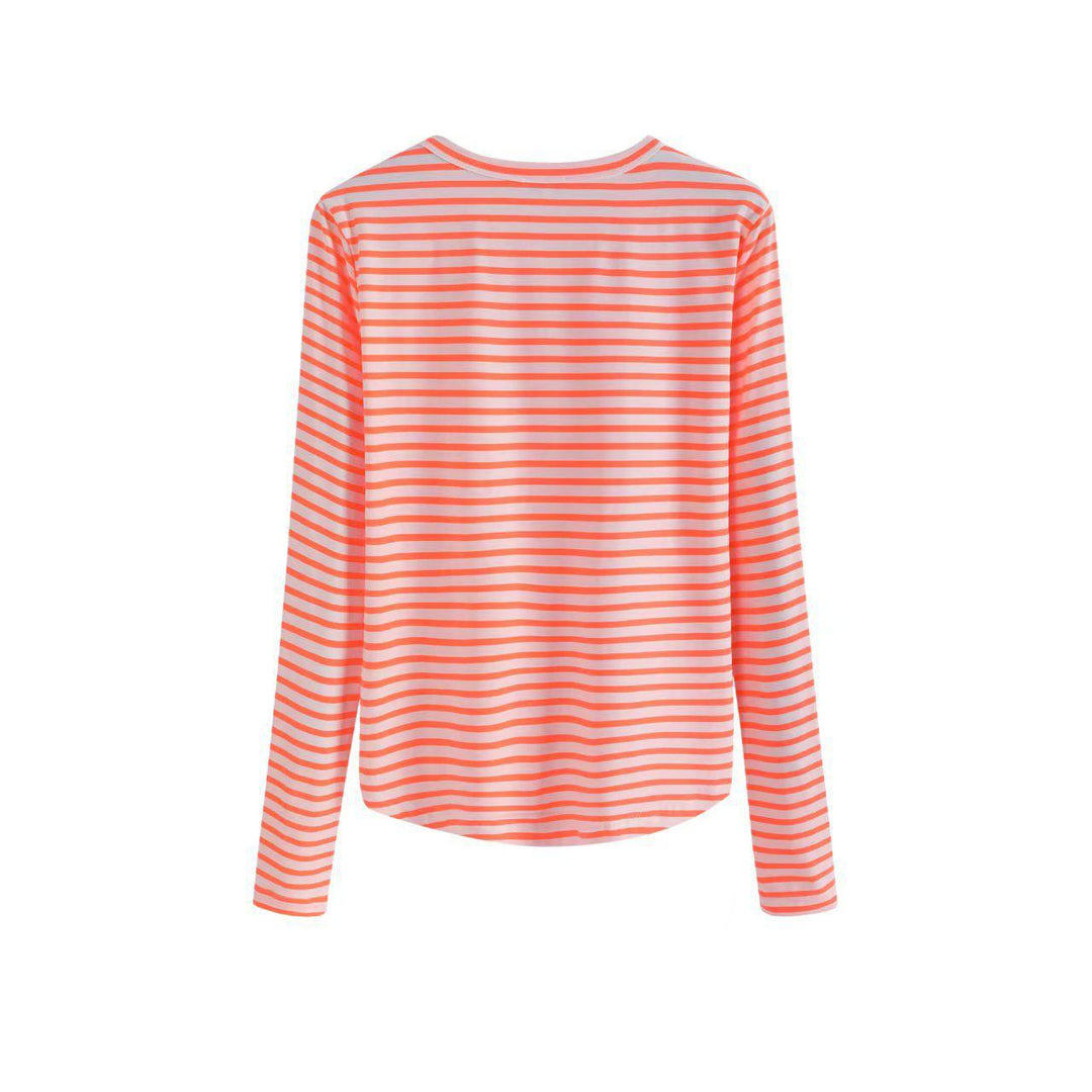 Neon Orange Stripe Logo Tee
