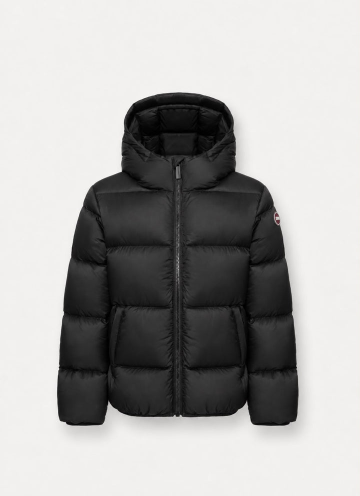 34000006A/2YO QUILTED JACKET WITH HOOD - BLACK