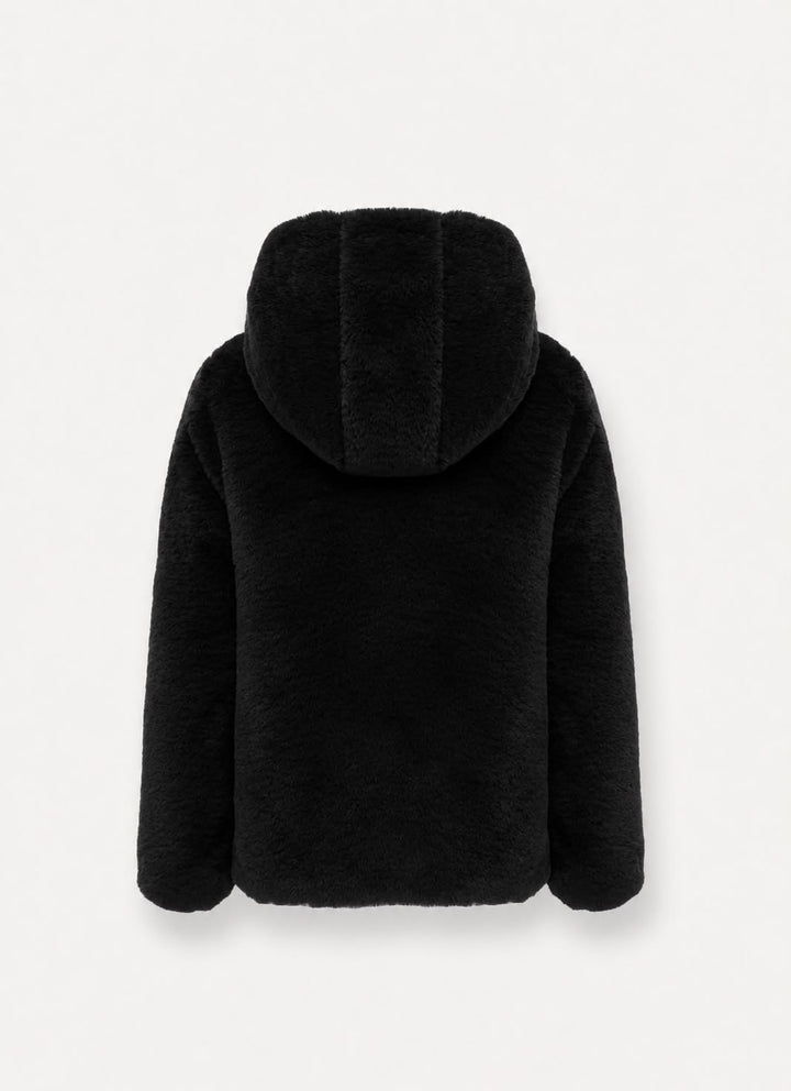 34000083E/3OB REVERSIBLE SYNTHETIC FUR JACKET - BLACK