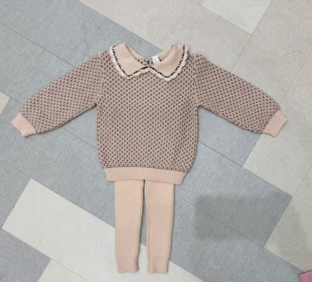 TC006SD/TC026SP SOPHIE SWEATER/LEGGING SET - SHELL PINK/DARK PLUM