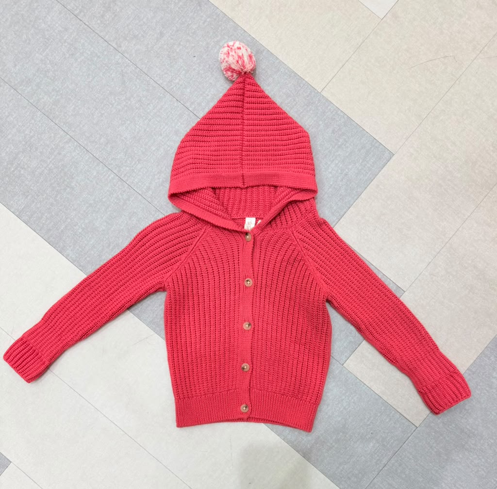 TC022RR HOODED CARDIGAN - ROSA RED