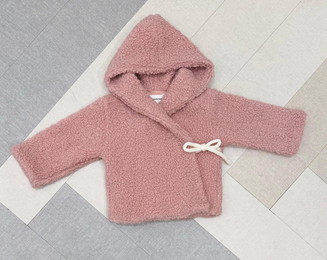2073 BABY COAT BOUCLY CROSSED PINK