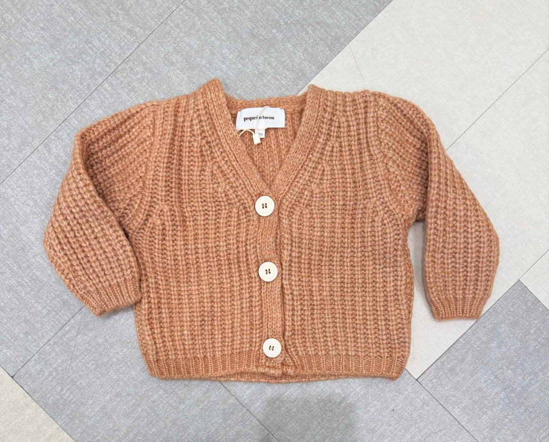 2078 BABY CARDIGAN FUZZY OLD CAMEL