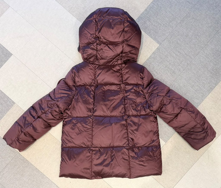 GG9822/T/DLC6 HOODED GIRL DOWN JACKET - BERRY CHOCOLATE