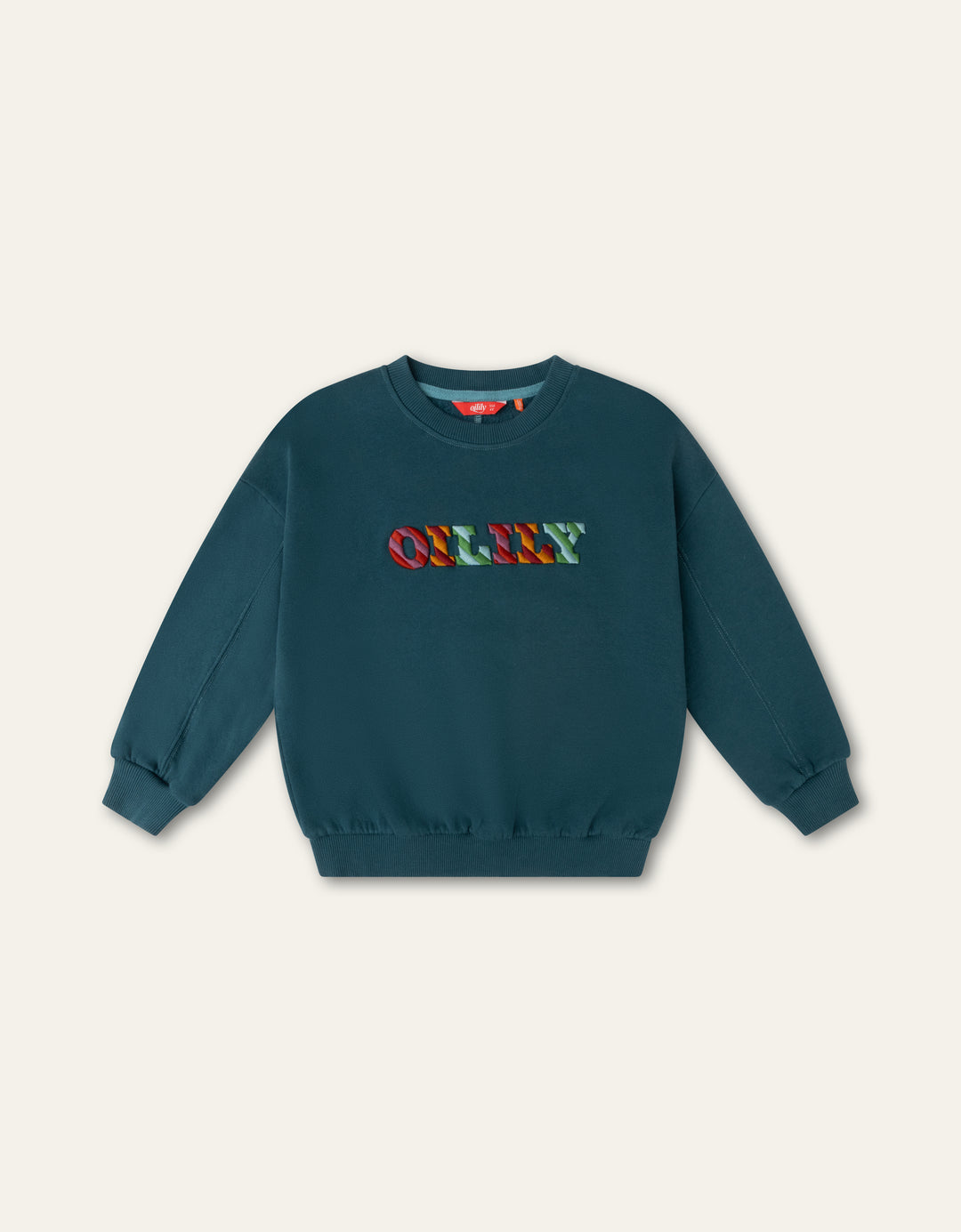 YF26BHJ501 DEEP TEAL BOYS HARVEY LOGO CREWNECK SWEATSHIRT