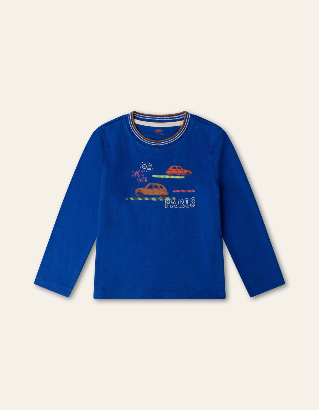 YF26BJE506 BLUE BOYS TRANG CAR GRAPHIC LS TSHIRT