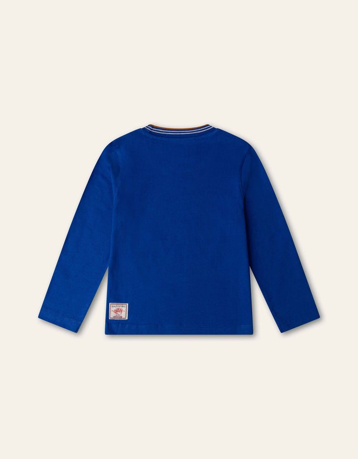 YF26BJE506 BLUE BOYS TRANG CAR GRAPHIC LS TSHIRT